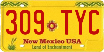 NM license plate 309TYC