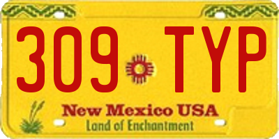 NM license plate 309TYP