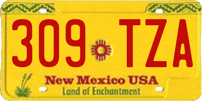 NM license plate 309TZA