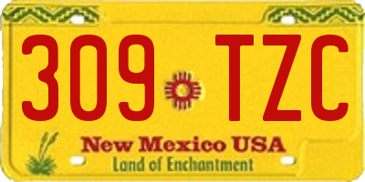 NM license plate 309TZC