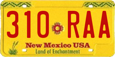 NM license plate 310RAA