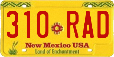 NM license plate 310RAD