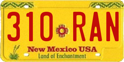NM license plate 310RAN