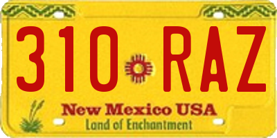 NM license plate 310RAZ