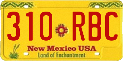NM license plate 310RBC