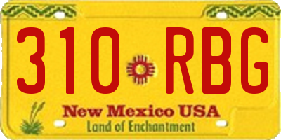 NM license plate 310RBG