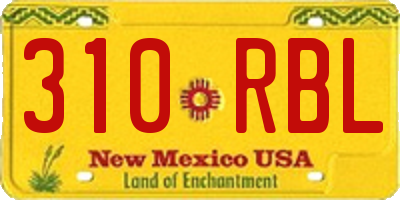 NM license plate 310RBL
