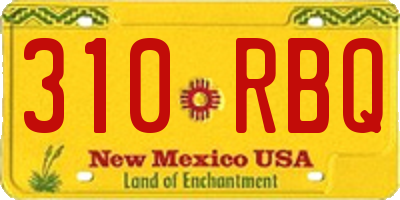 NM license plate 310RBQ