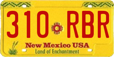 NM license plate 310RBR