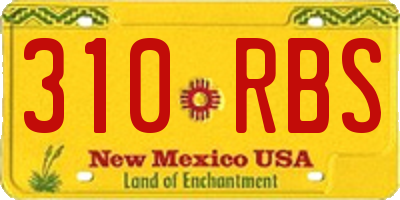 NM license plate 310RBS