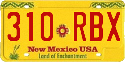 NM license plate 310RBX