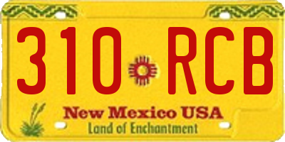 NM license plate 310RCB