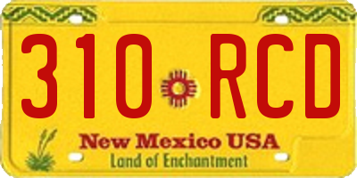 NM license plate 310RCD