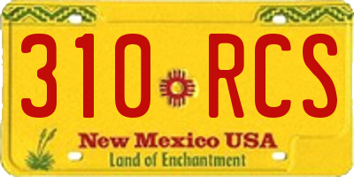 NM license plate 310RCS