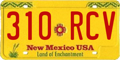 NM license plate 310RCV