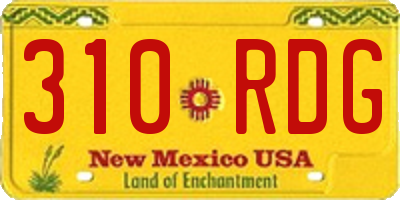 NM license plate 310RDG