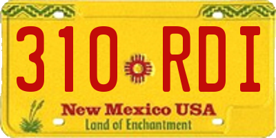 NM license plate 310RDI