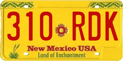 NM license plate 310RDK