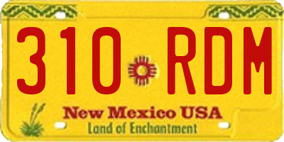NM license plate 310RDM