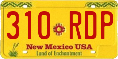 NM license plate 310RDP