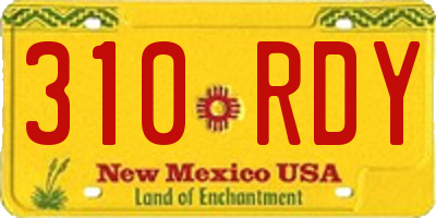NM license plate 310RDY