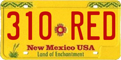 NM license plate 310RED