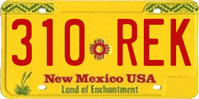 NM license plate 310REK