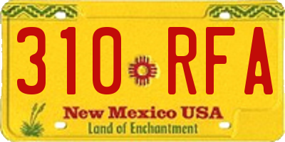NM license plate 310RFA