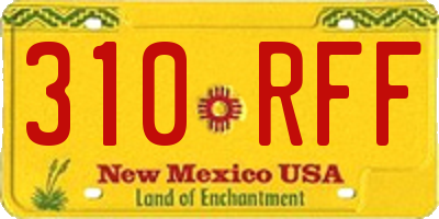 NM license plate 310RFF