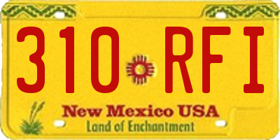 NM license plate 310RFI