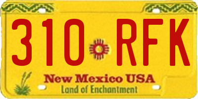 NM license plate 310RFK