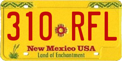 NM license plate 310RFL