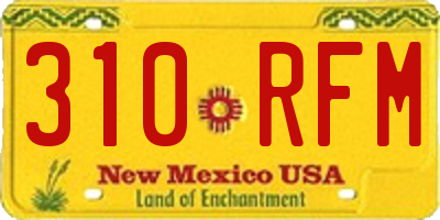 NM license plate 310RFM