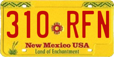 NM license plate 310RFN