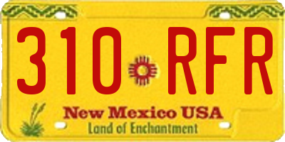NM license plate 310RFR