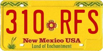 NM license plate 310RFS