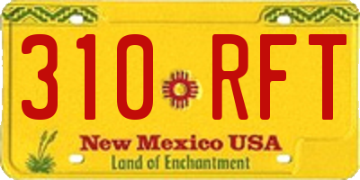 NM license plate 310RFT