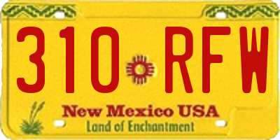 NM license plate 310RFW