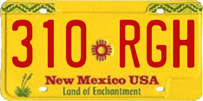 NM license plate 310RGH