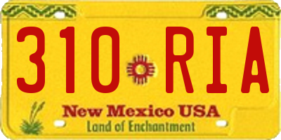 NM license plate 310RIA