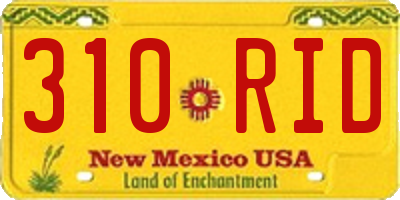 NM license plate 310RID
