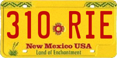 NM license plate 310RIE