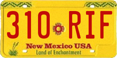 NM license plate 310RIF
