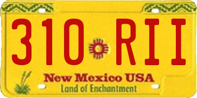 NM license plate 310RII