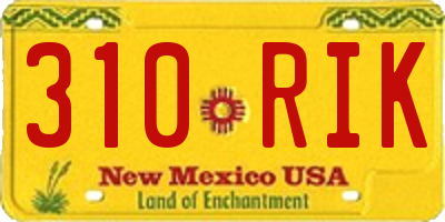 NM license plate 310RIK