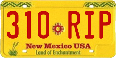 NM license plate 310RIP