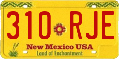 NM license plate 310RJE