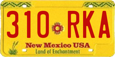 NM license plate 310RKA