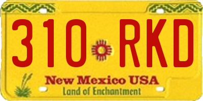 NM license plate 310RKD