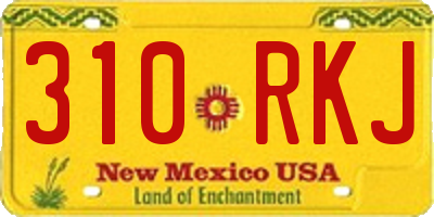 NM license plate 310RKJ